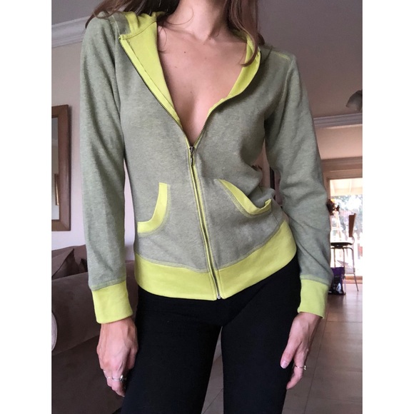 lime green zip up jacket